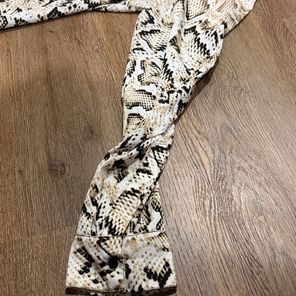 Calvin Klein Snake Print Button-Up Blouse - Picture 7 of 9